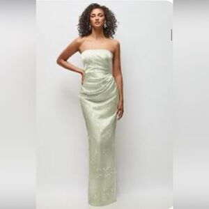 Dessy satin bodice strapless maxi dress NWT size 00